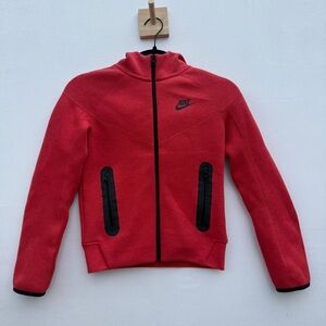 Boys Nike Tech Fleece Red Windrunner Zipper Hoodie Size Small